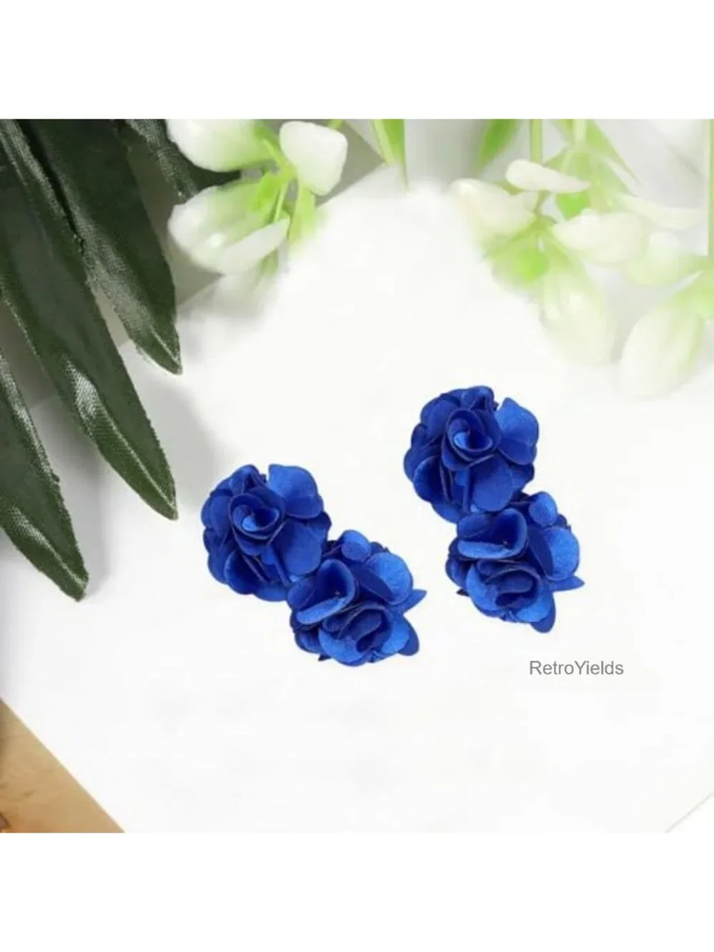 Oversized Boho Fabric Flower Dangle Earrings for Women | Statement Drop